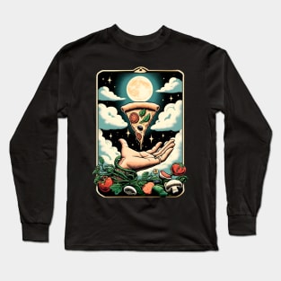 hand presenting a pizza tarot card 2024 Long Sleeve T-Shirt